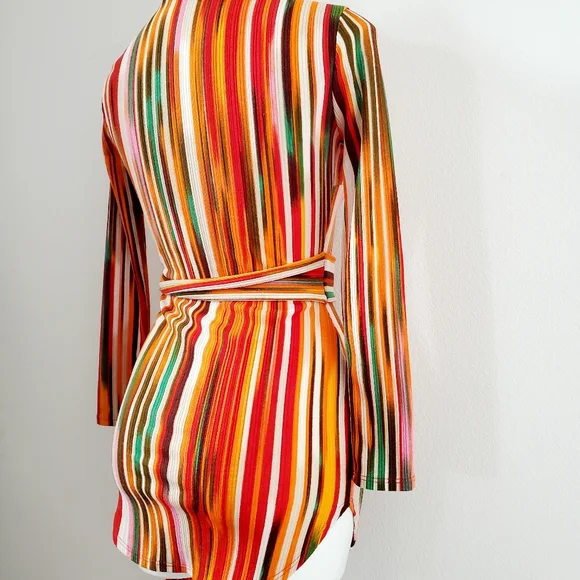 Akira Striped Long Sleeve Muti Color Top. - Picture 8 of 8